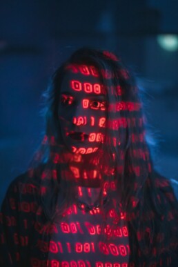 girl with code light
