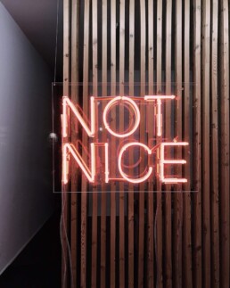 not nice neon light insigna