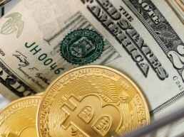 dollar cash and bitcoin phisical token