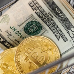 dollar cash and bitcoin phisical token