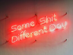 same shit different day neon insigna on the wall