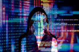 girl under the light of coding