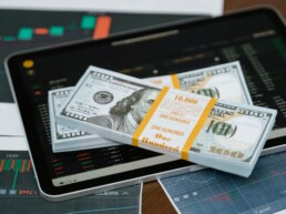 dollars on tablet