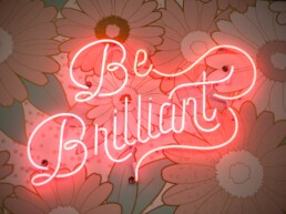 be brilliant neon insigna with flower underground